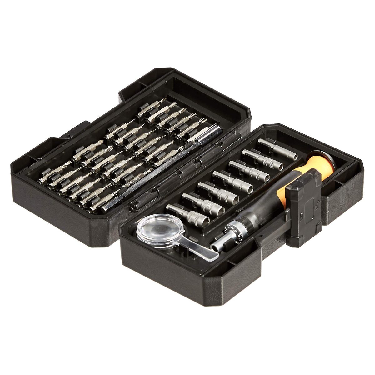 AmazonBasics Precision Ratcheting Driver and Bits Set, 34-Piece (Renewed)