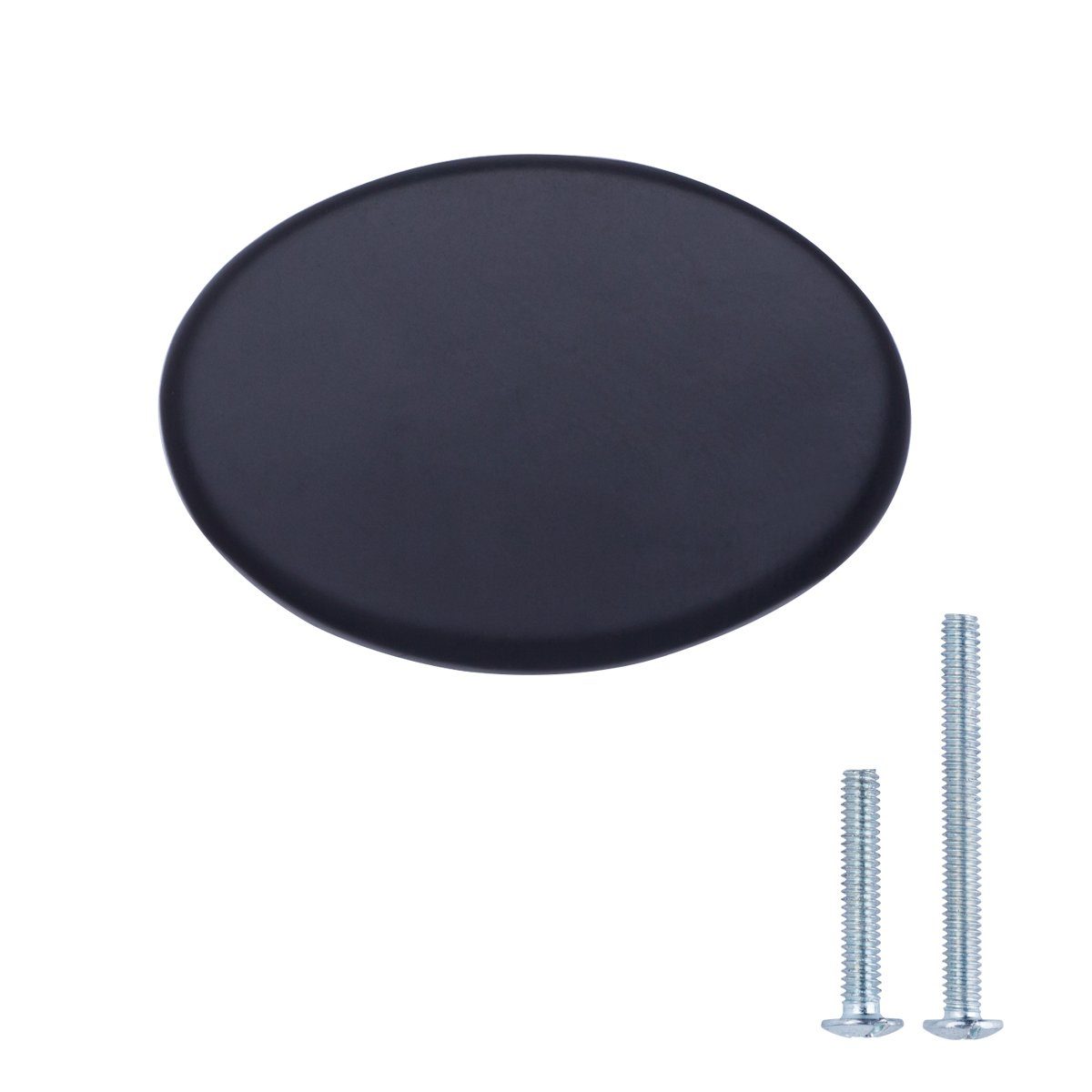AmazonBasics - Flat Round Drawer Knob - 3.66 cm Diameter, AB1400-FB-10