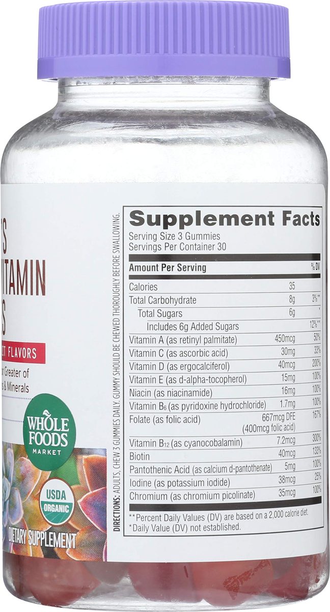 WHOLE FOODS MARKET Organic Multi for Women Gummy, 90 CT