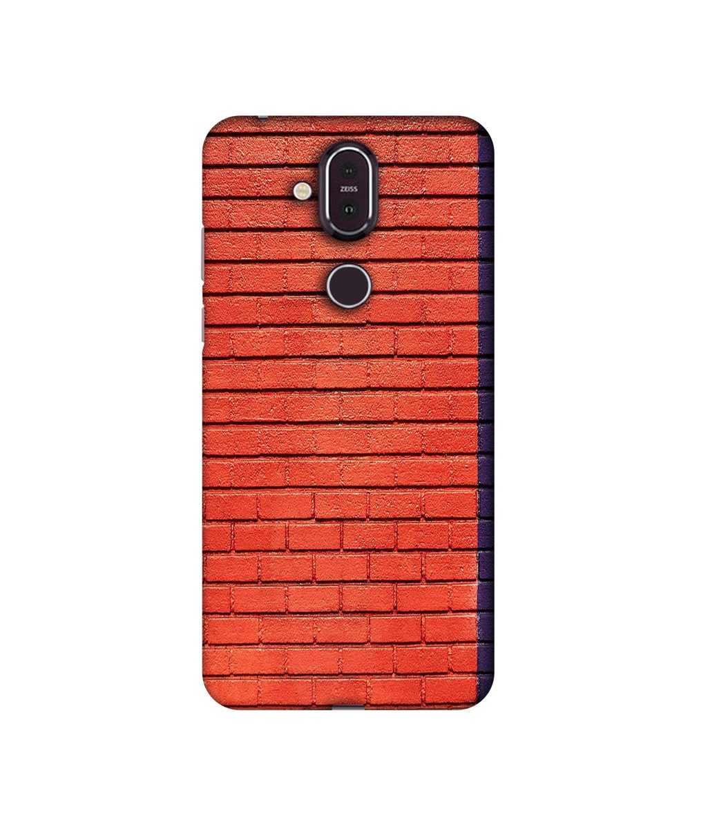 Amazon Brand - Solimo Designer Red and Purple Brick 3D Printed Hard Back Case Mobile Cover for Nokia 8.1
