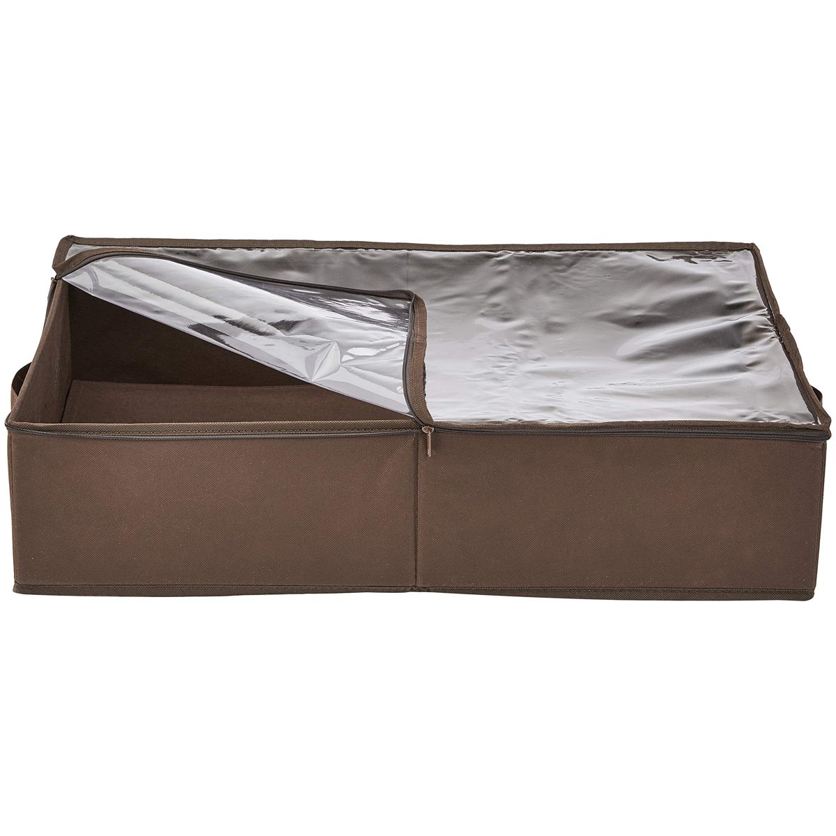 Amazon Brand - Solimo 1 Piece Fabric Under Bed Organiser, Brown