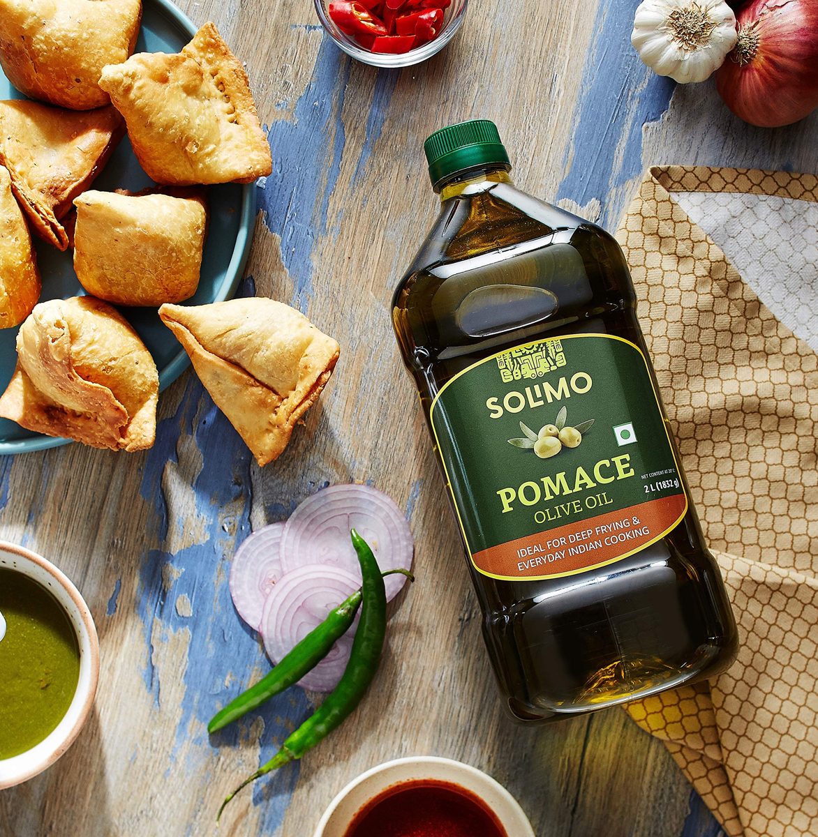 Amazon Brand - Solimo Pomace Olive Oil, 2L
