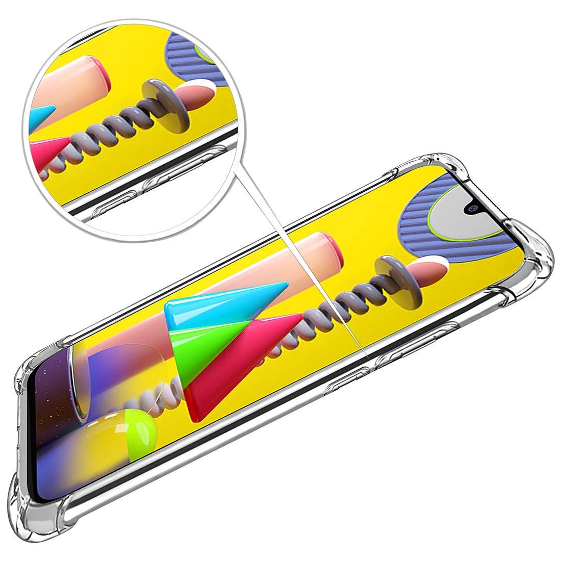 Amazon Brand - Solimo Mobile Cover (Soft & Flexible Shockproof Back Case with Cushioned Edges) for Samsung Galaxy M31 (Transparent)