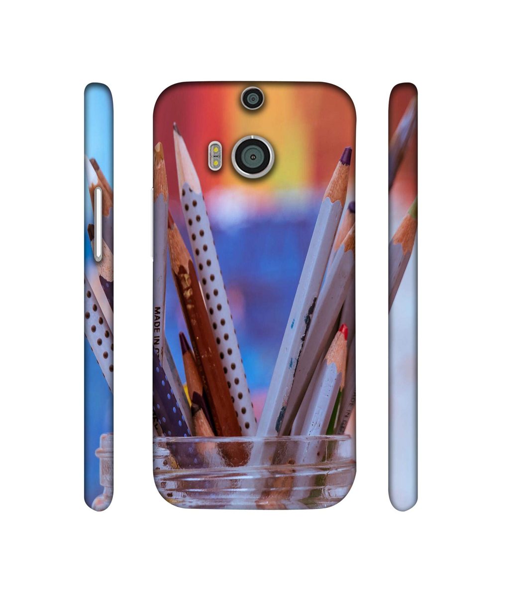 Amazon Brand - Solimo Designer Pencile 3D Printed Hard Back Case Mobile Cover for HTC One M8