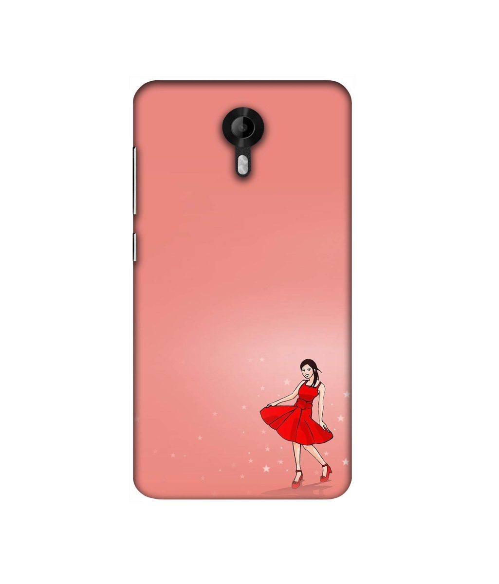 Amazon Brand - Solimo Designer Red Dress Lady 3D Printed Hard Back Case Mobile Cover for Micromax Canvas Nitro 4G E455