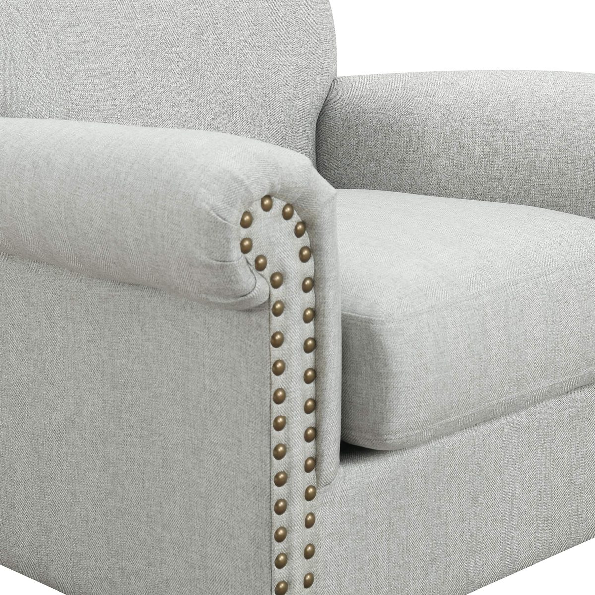 Amazon Brand – Ravenna Home Rolled Arm Nailhead Accent Chair, 35"W