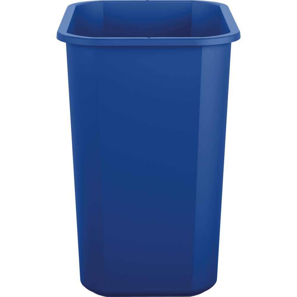 AmazonBasics 7 Gallon Plastic Commercial Trash Waste Basket, Beige, 4-Pack