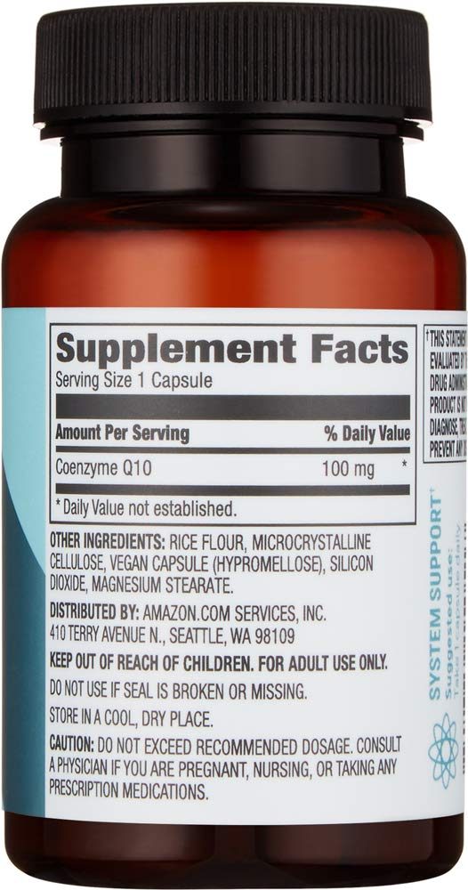 Amazon Brand - Revly CoQ10 100 mg, 60 Capsules, 2 Month Supply, Vegan