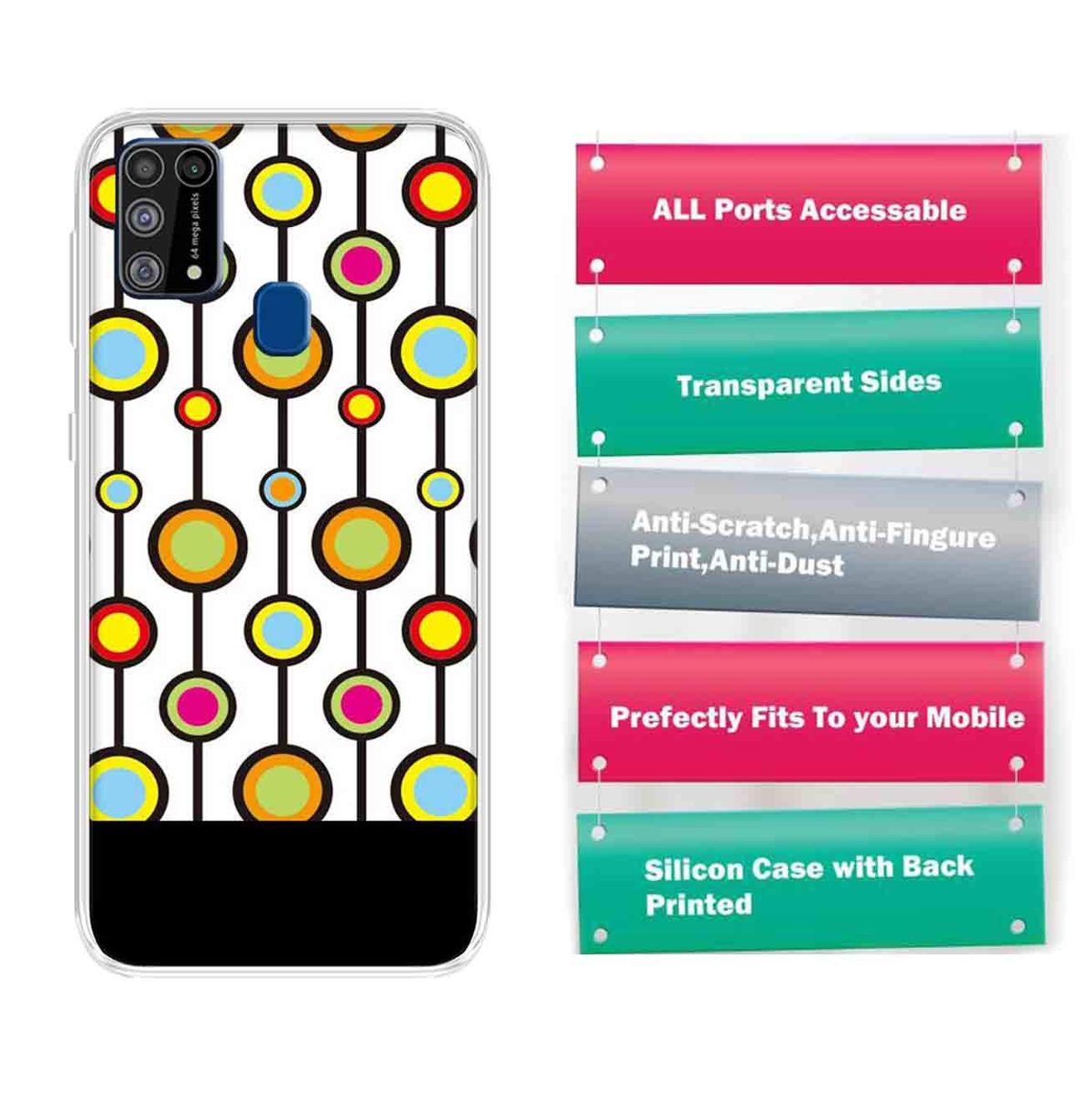 Amazon Brand - Solimo Designer Multicolor Bubble Line Pattern Printed Soft Back Case Mobile Cover for Samsung Galaxy M31