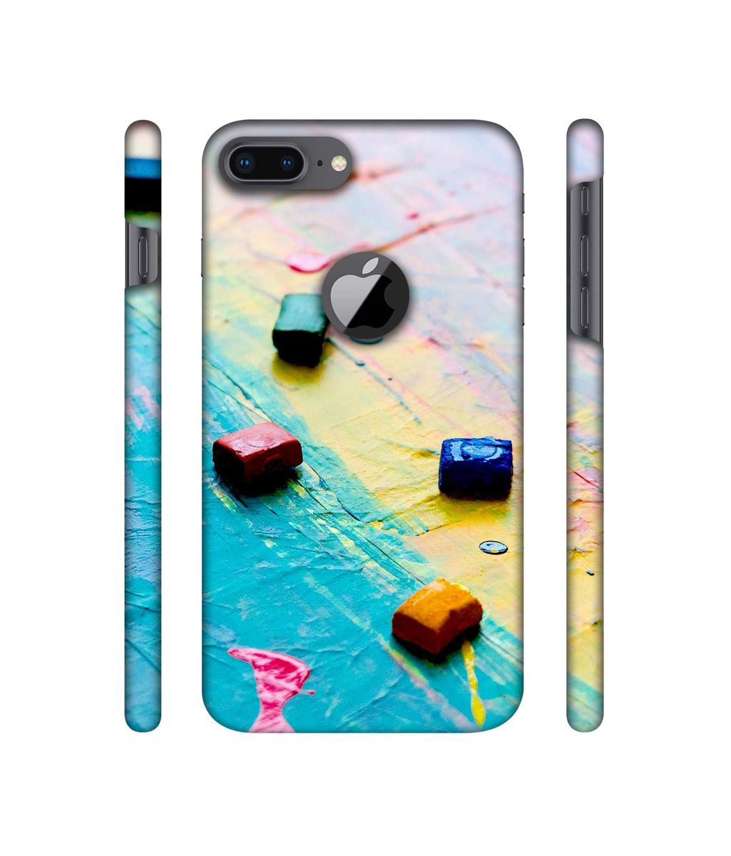 Amazon Brand - Solimo Designer Multicolor WaxColor Blocks 3D Printed Hard Back Case Mobile Cover for Apple iPhone 8 Plus (with Logo Cut)