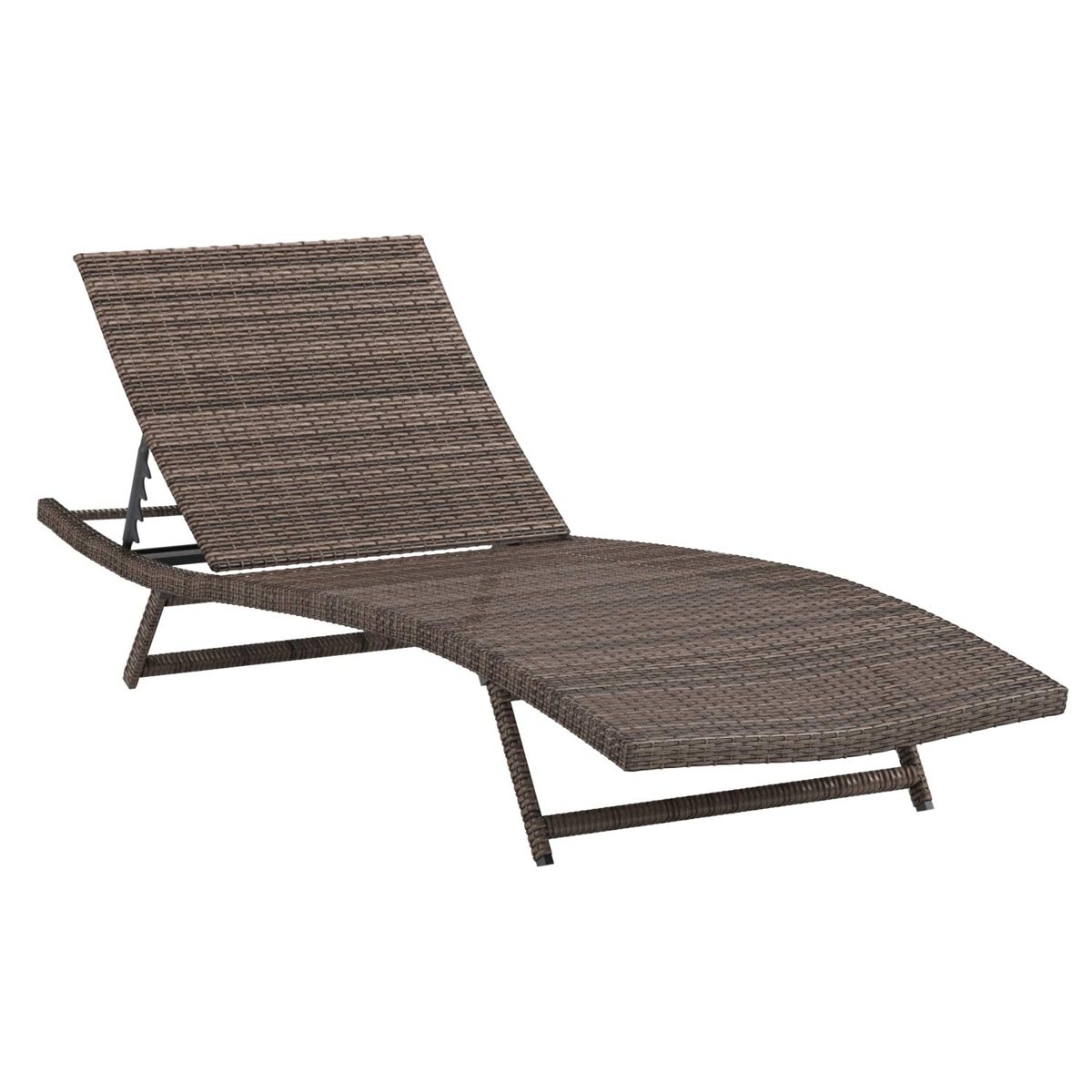 AmazonBasics 3 Piece Patio Rattan PE Wicker Lounger Chair and Table Set