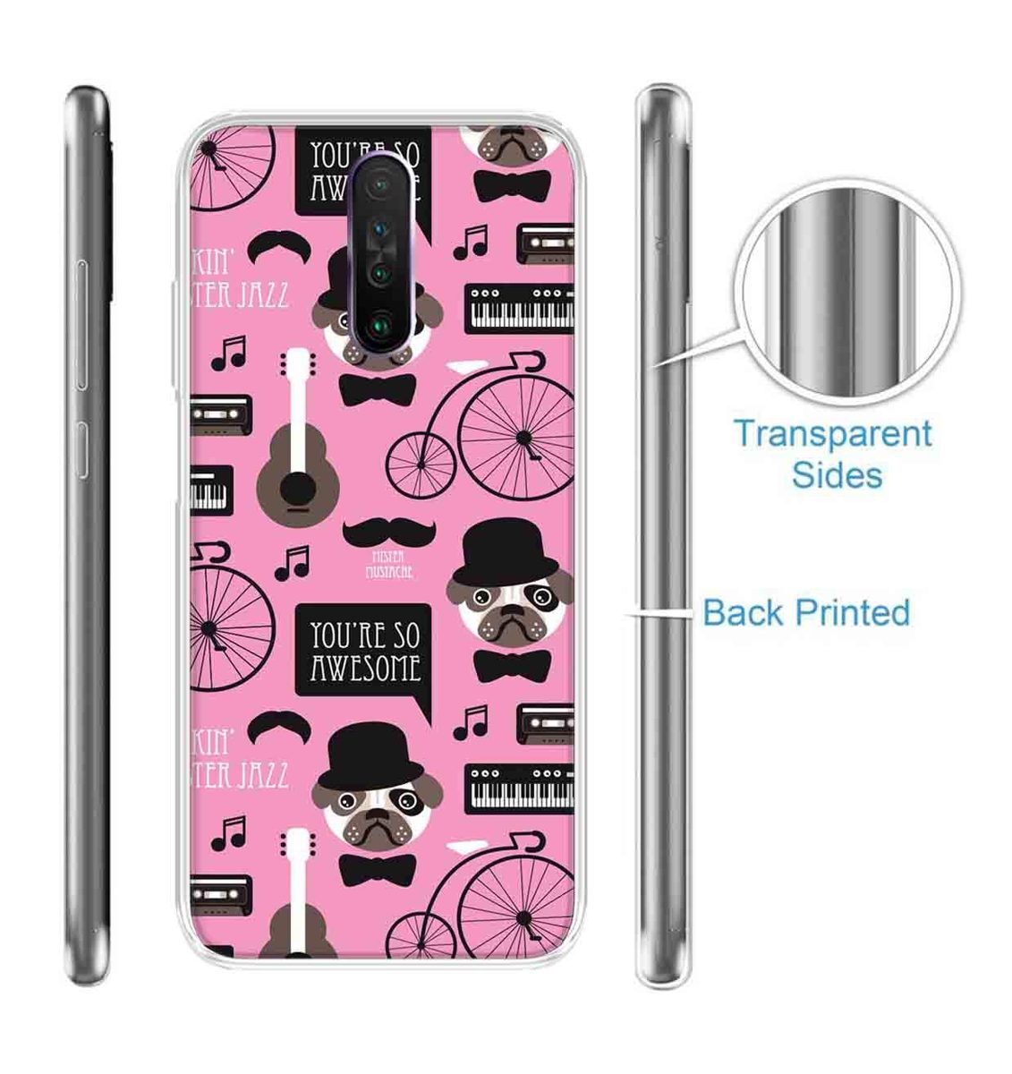 Amazon Brand - Solimo Designer Multicolor Bicycle Pink Pattern Design Printed Soft Back Case Mobile Cover for Poco X2 / Xiaomi Redmi K30