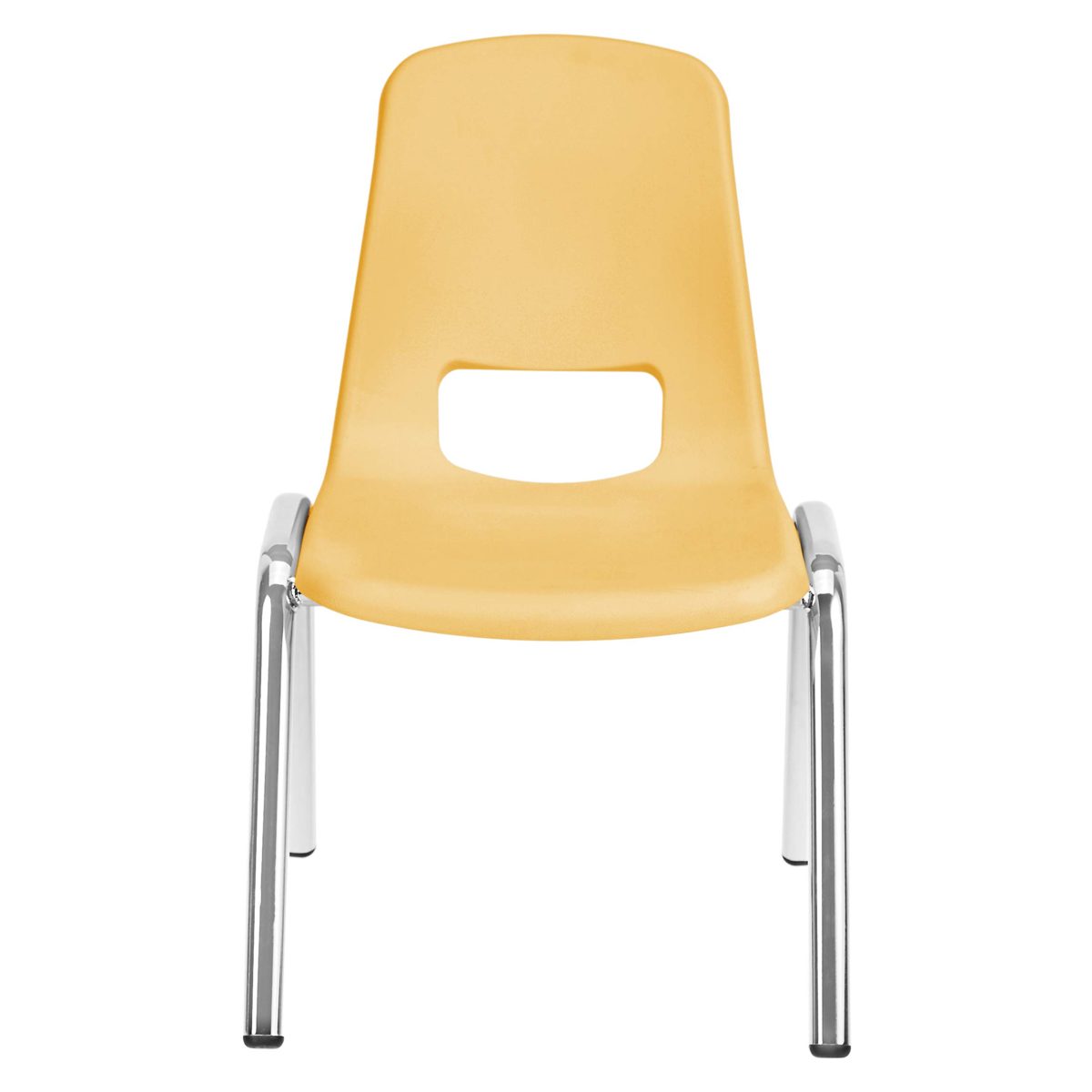 AmazonBasics 12 Inch School Classroom Stack Chair, Chrome Legs, Yellow, 6-Pack