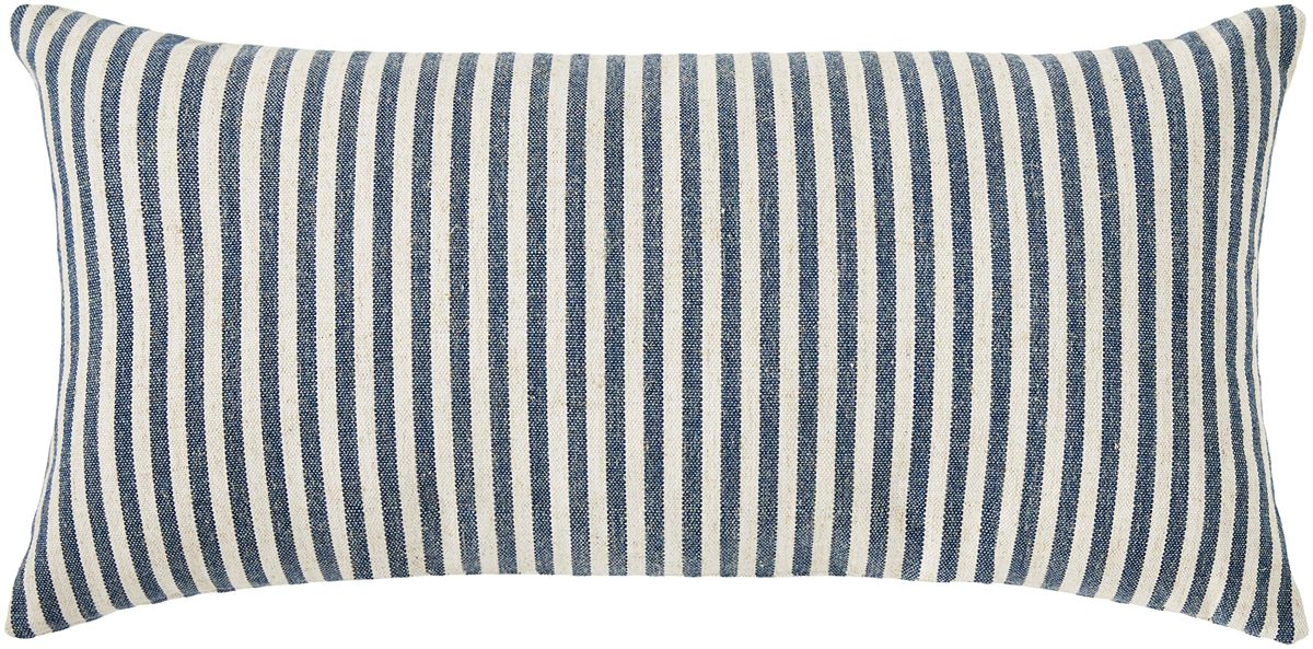 Amazon Brand – Ravenna Home Casual Striped Throw Pillow - 24 x 12 Inch, Navy