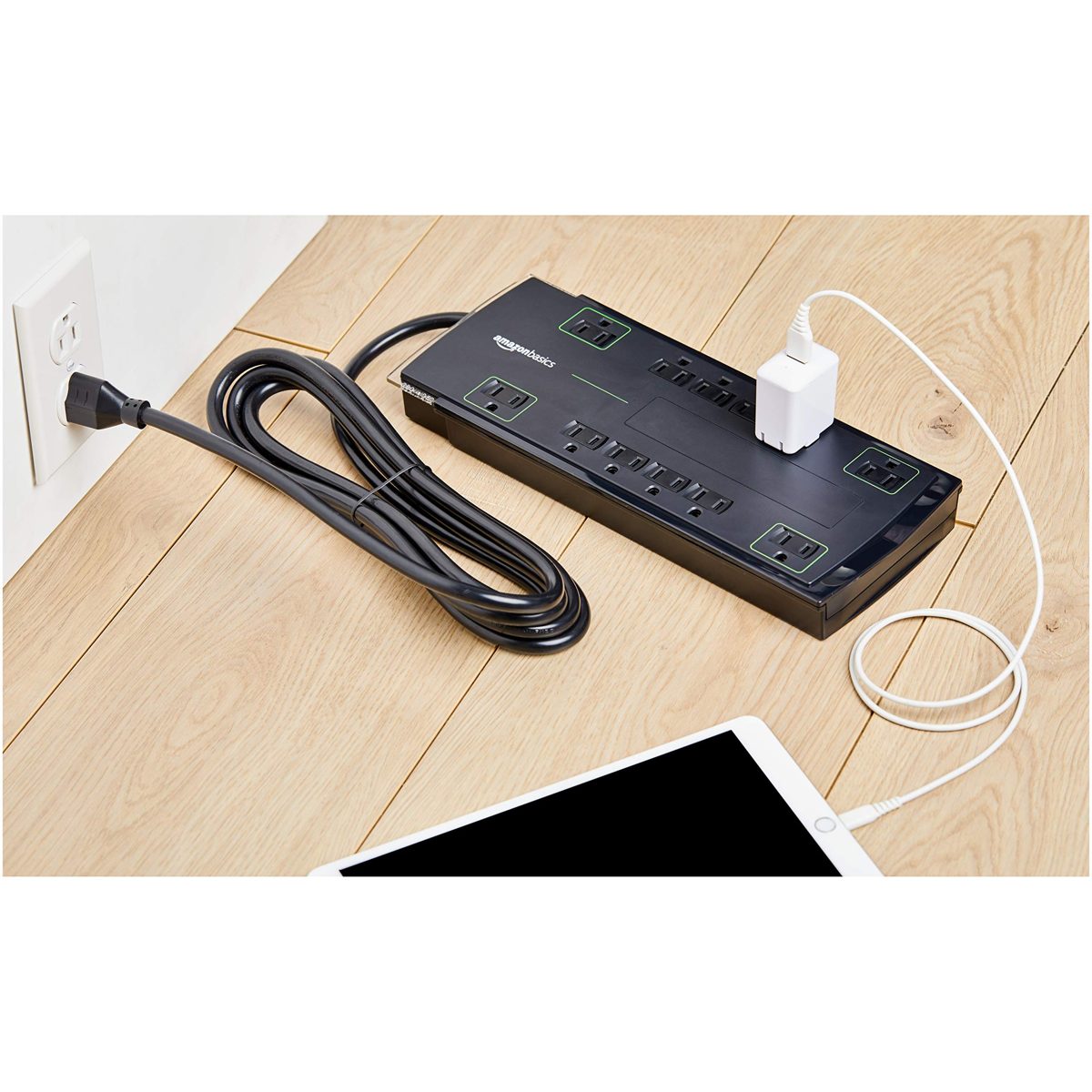 AmazonBasics 12-Outlet Power Strip Surge Protector | 4,320 Joule, 10-Foot Cord