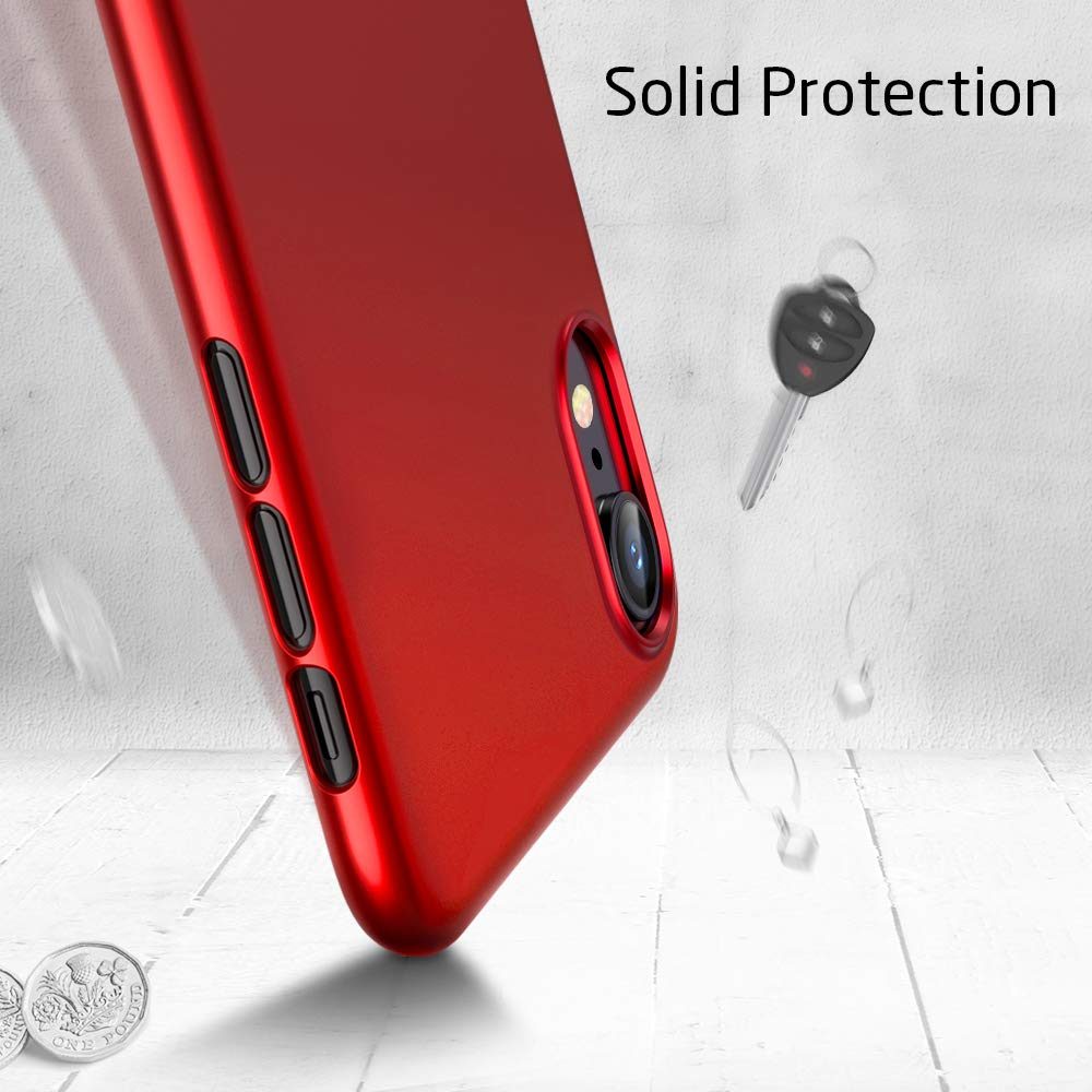 Eono iPhone XR Case,Slim Black Shock Absorption Hard TPU Cover Case [Ultra-Thin and Highly Protective] for the iPhone XR,Red
