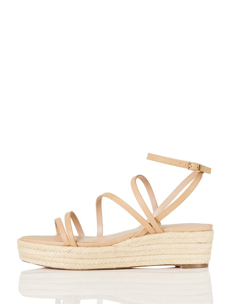 find. Womens^Women's Strippy Wedge Espadrille Sandal, Beige Natural, 9.5 us