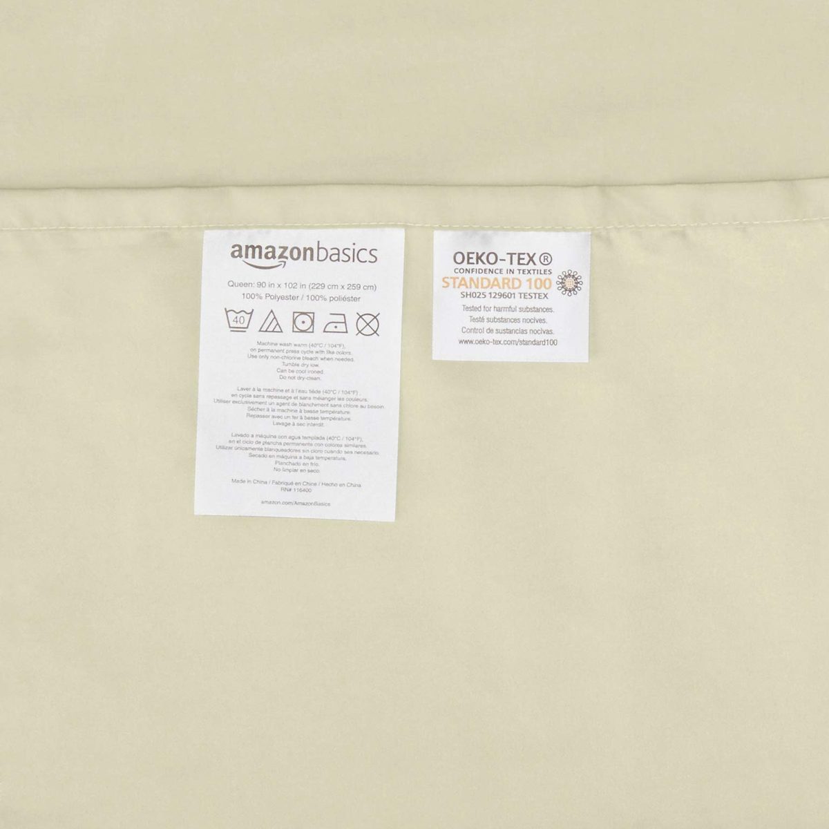 AmazonBasics Premium, Easy-Wash Embroidered Hotel Stitch 120 GSM Sheet Set - Queen, Aloe Green