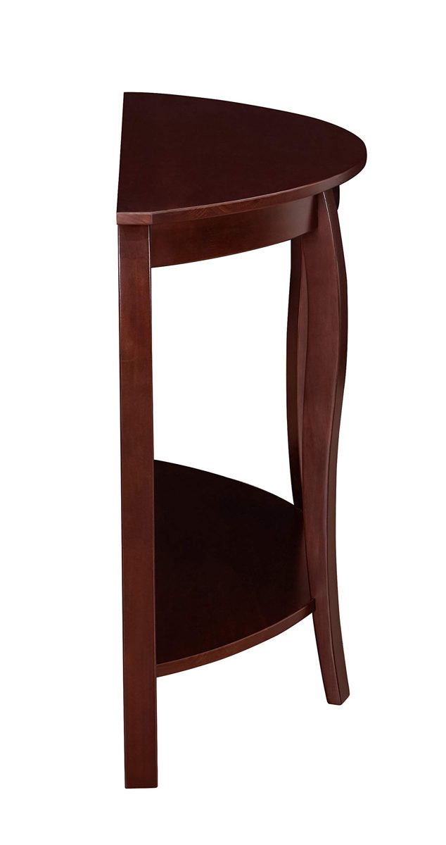 Amazon Brand – Ravenna Home Anne Marie Half-Moon Curved Leg Storage Console Entryway Table, 48"W, Dark Espresso