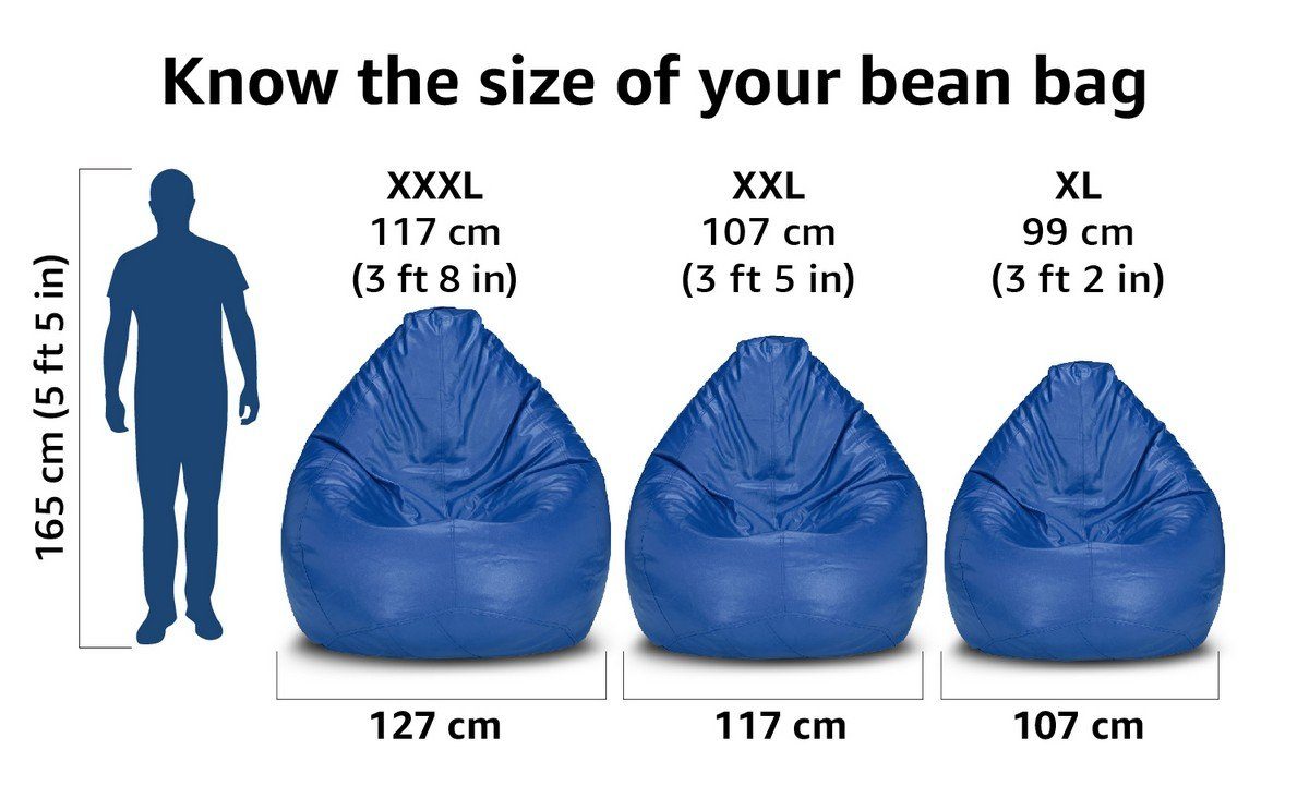 Amazon Brand - Solimo XXL Bean Bag Cover Without Beans (Blue)