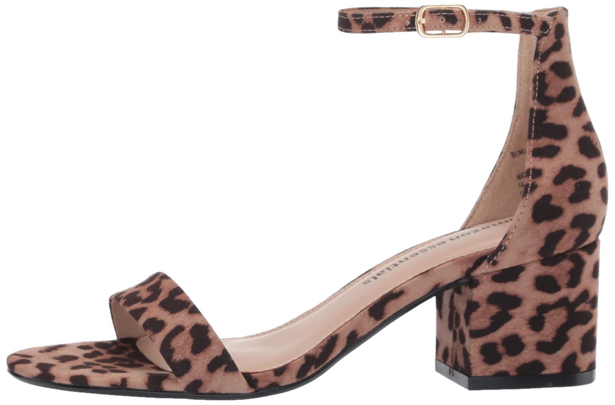 Amazon Essentials Women's Nola Heeled Sandal, Leopard, 6.5 B US