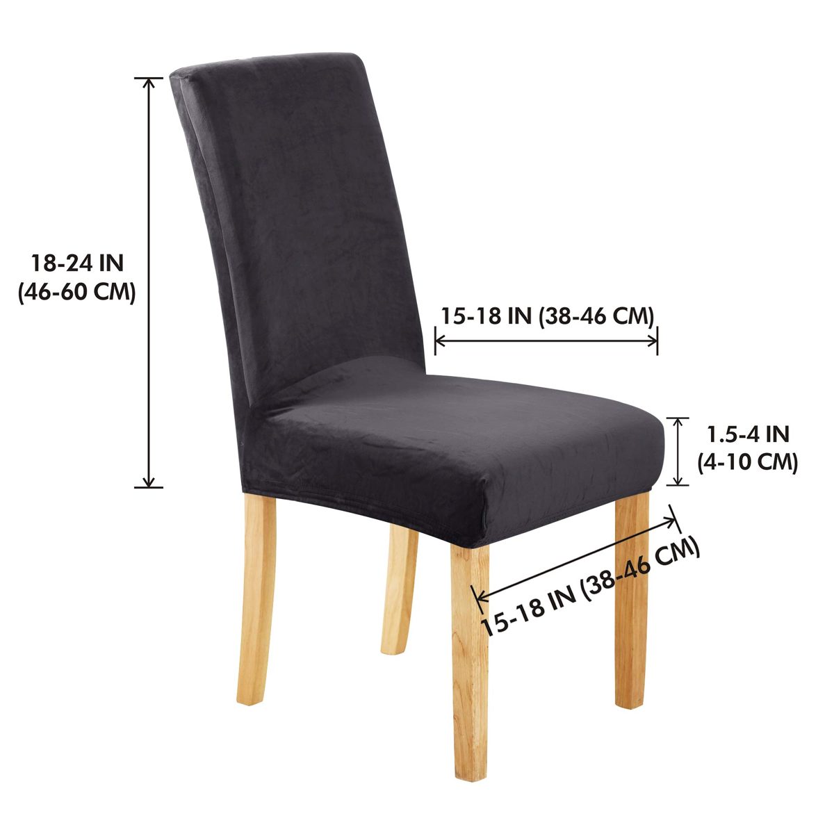 UMI by Amazon Velvet Chair Slipcovers Washable Chaired Covers Dining Chair Covers Removable Dining Room Chair Covers Stretch Chair Covers Elastic Slipcover for Dining Chairs Navy Blue Pack of 4