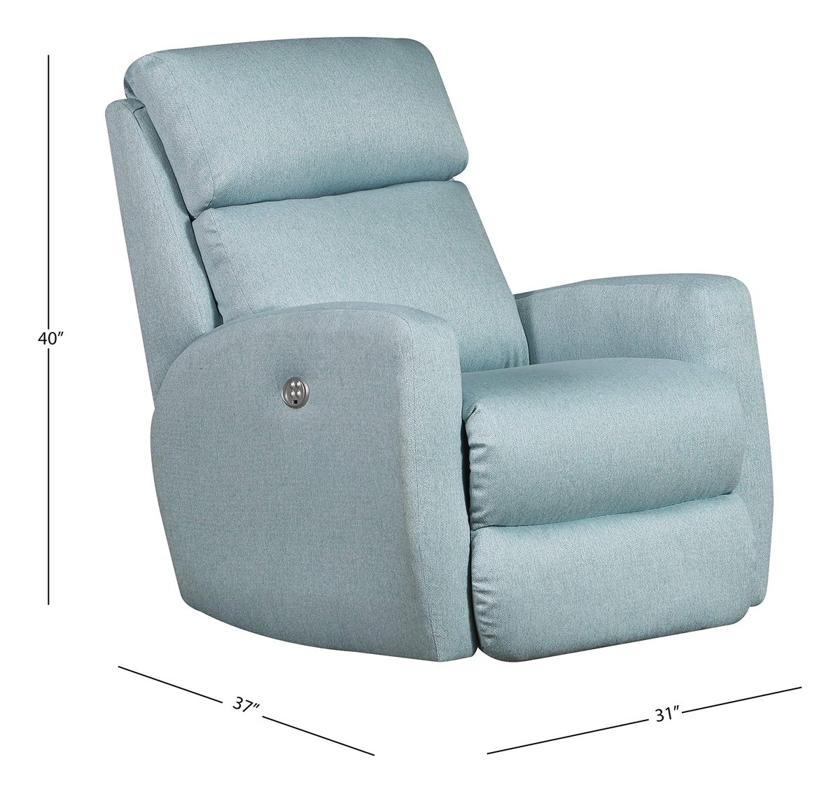 Amazon Brand - Stone & Beam Cambridge Upholstered Recliner Rocking Chair, 31"W, Light Blue