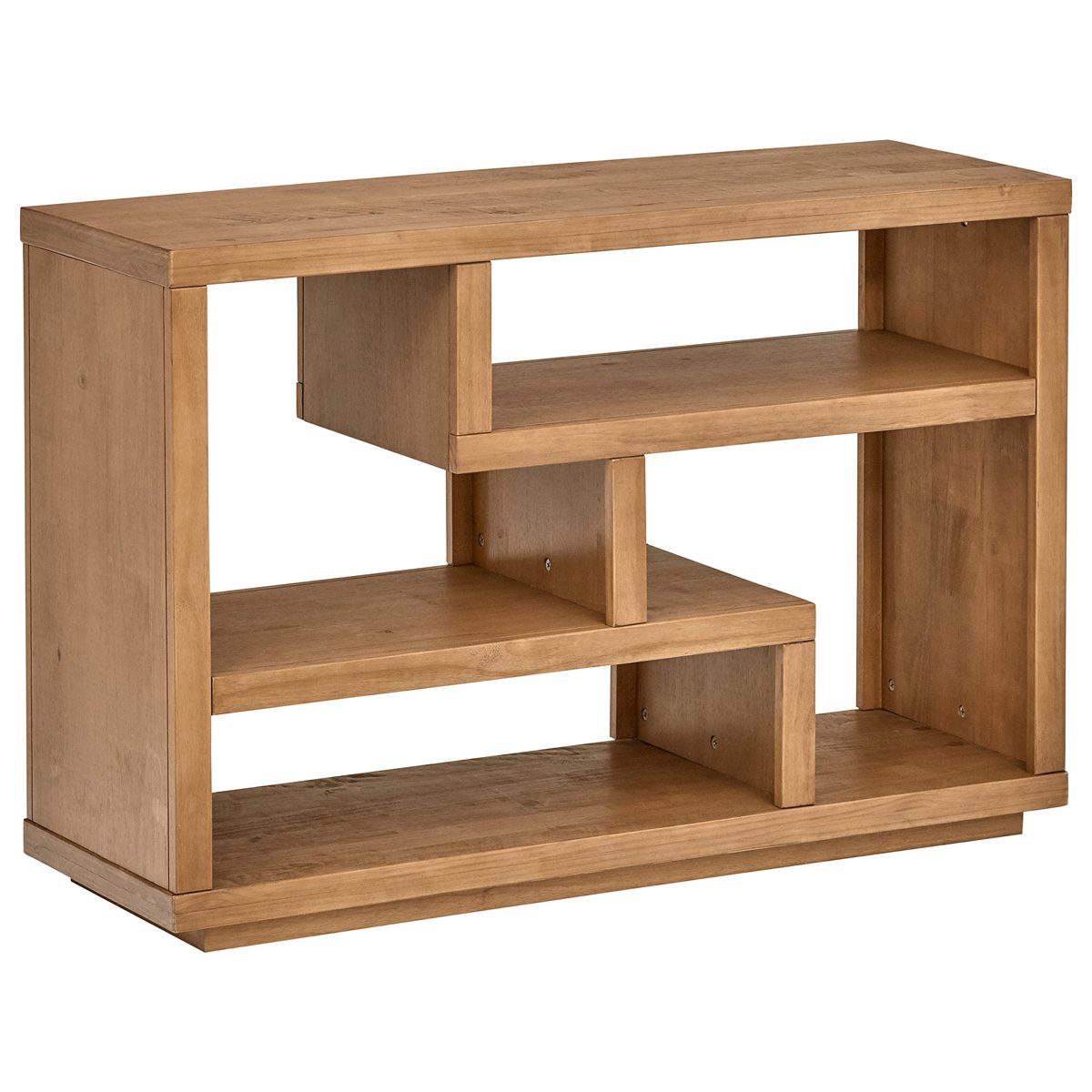 Amazon Brand – Rivet Eastport Modern Industrial Entertainment Center Bookcase Table, 45.7"L, Oak