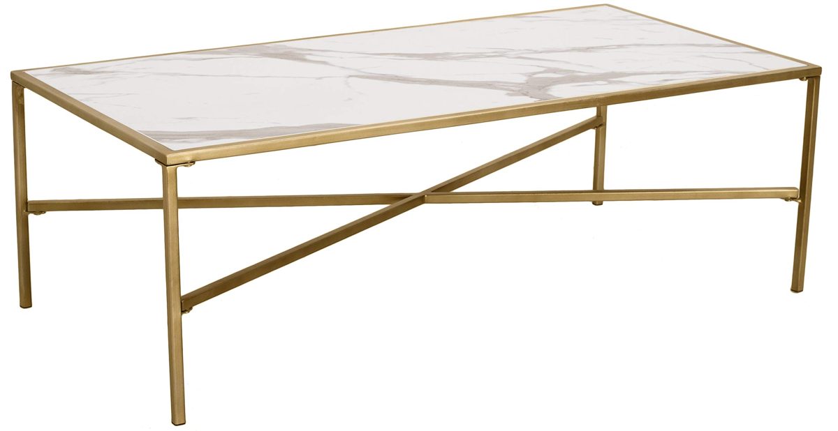 Amazon Brand – Ravenna Home Parker Coffee Table, 47.2"W, Marble &amp; Gold