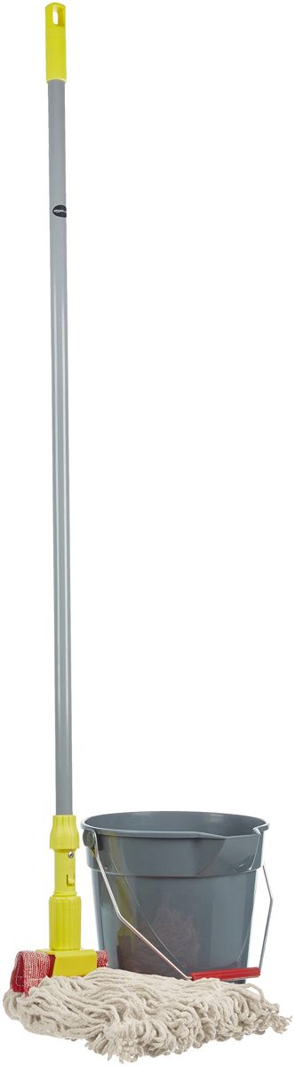 AmazonBasics Loop-End Synthetic Mop Head, 5-Inch Headband, Large, White - 6-Pack