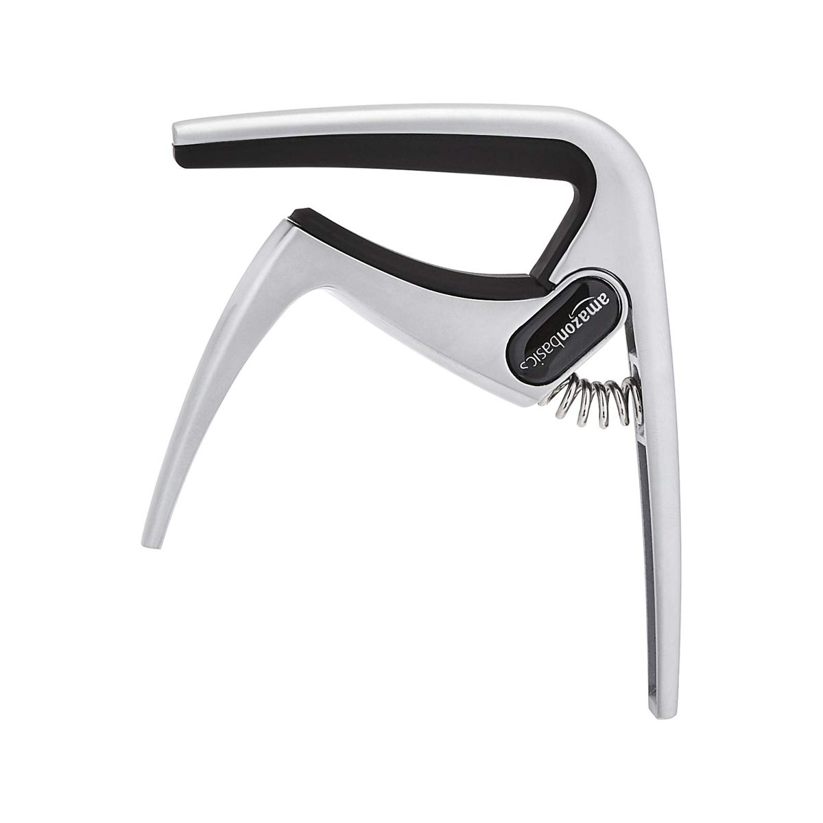 AmazonBasics Zinc Alloy Guitar Capo for Acoustic and Electric Guitar, Silver, 2-Piece