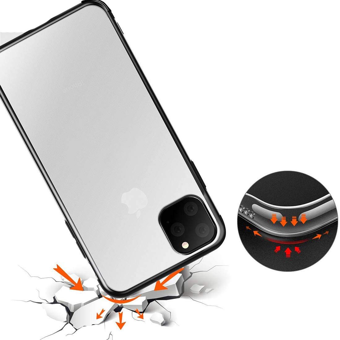 Amazon Brand - Solimo Electroplated Mobile Cover (Soft & Flexible Back case), for Apple iPhone 11 Pro (Black)