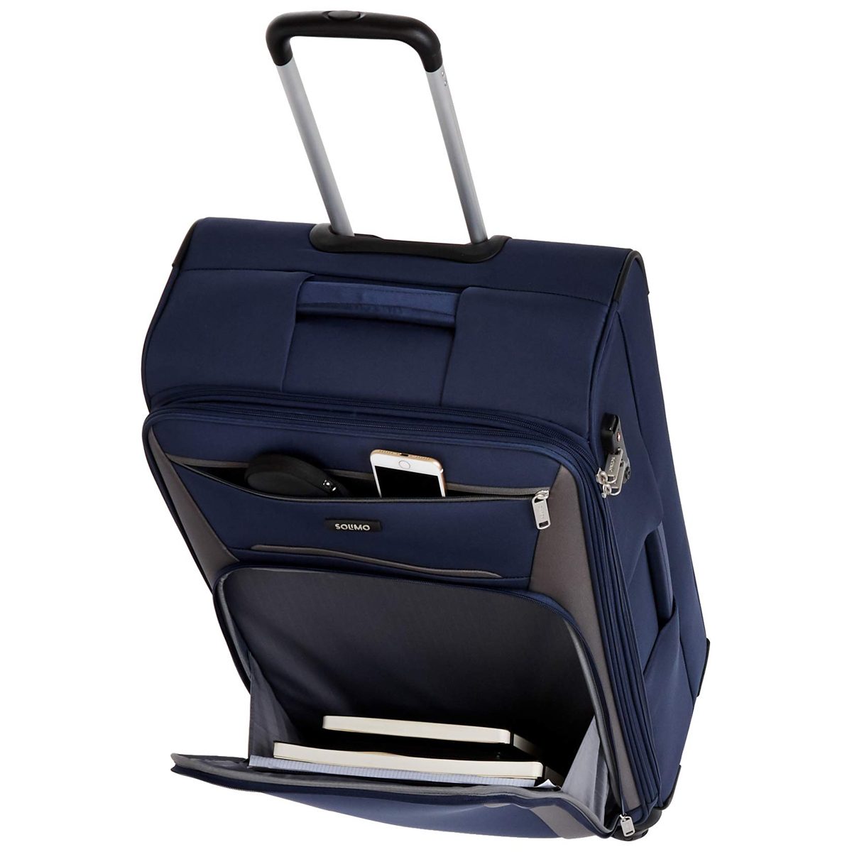 Amazon Brand - Solimo 78 cms Softsided Suitcase with Wheels and TSA Lock, Blue