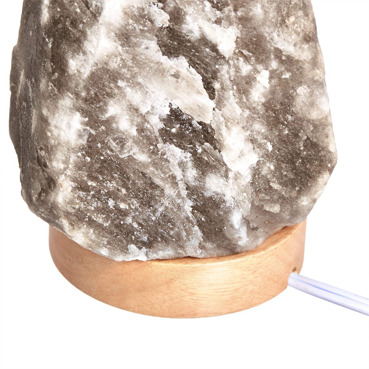 AmazonBasics Natural Himalayan Salt Lamp, Wood Base with Dimmer Switch - Crystal Grey, 5-7 Pounds