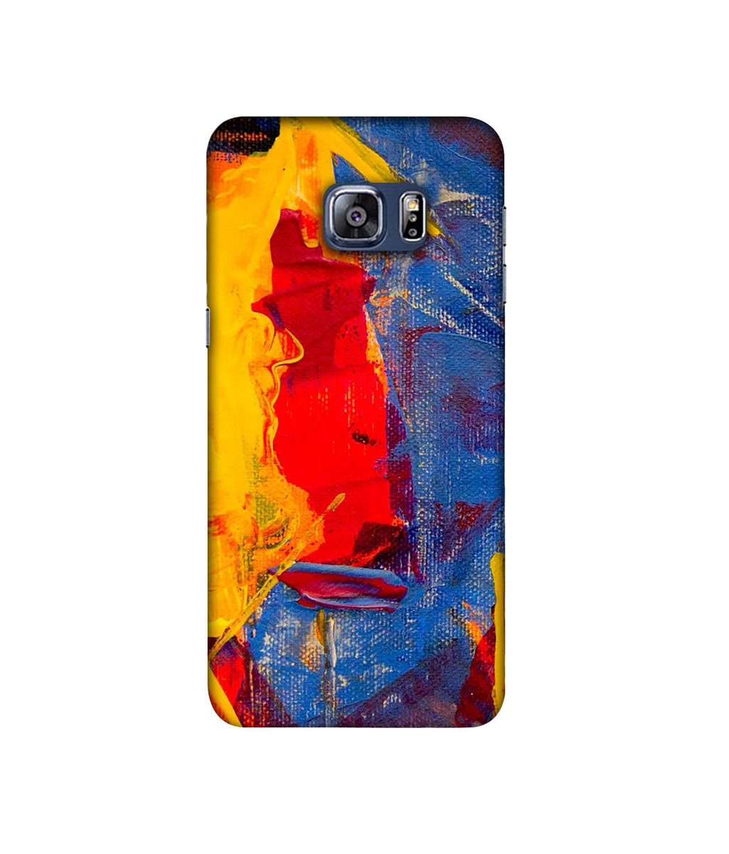 Amazon Brand - Solimo Designer Yellow and Dark Blue Canvas 3D Printed Hard Back Case Mobile Cover for Samsung Galaxy S6 Edge Plus