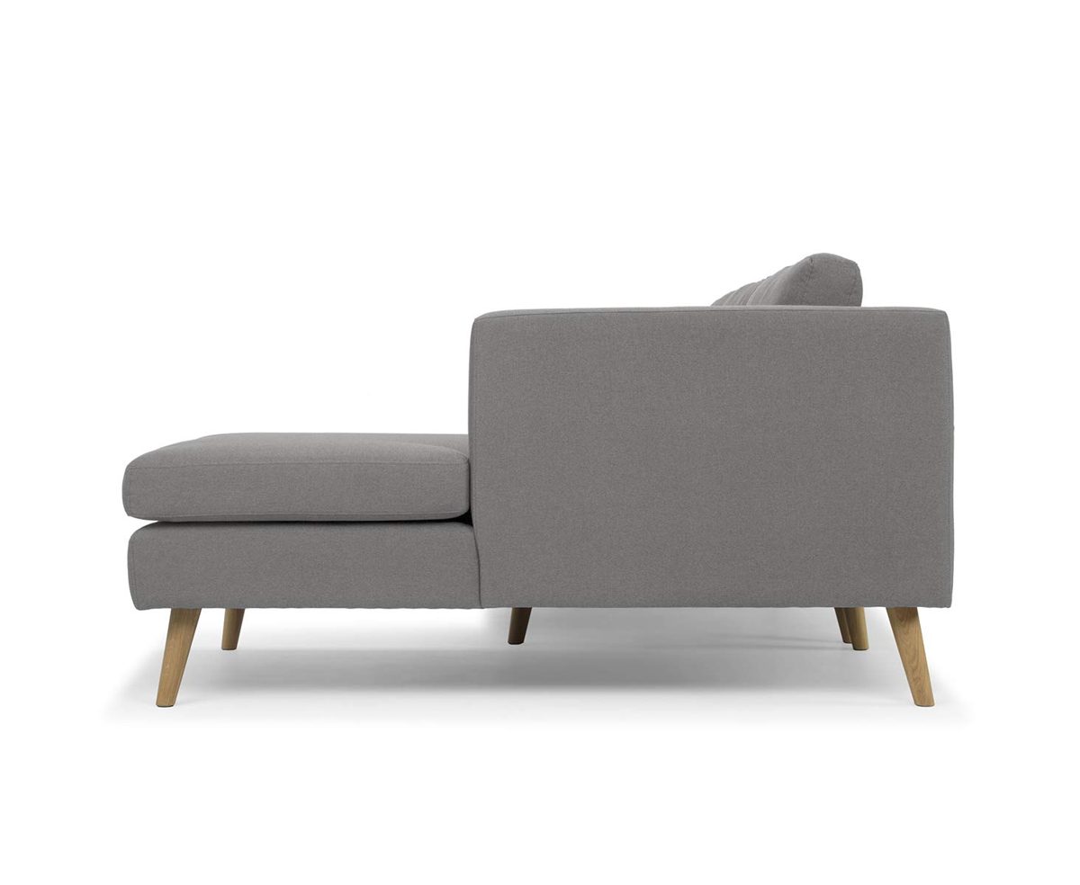 Amazon Brand - Movian Djuran 3-Seater Upholstered L-Shaped Corner Sofa with Right Side Chaise, 230 x 158 x 86 cm, Stain-Resistant Polyester, Steel Grey