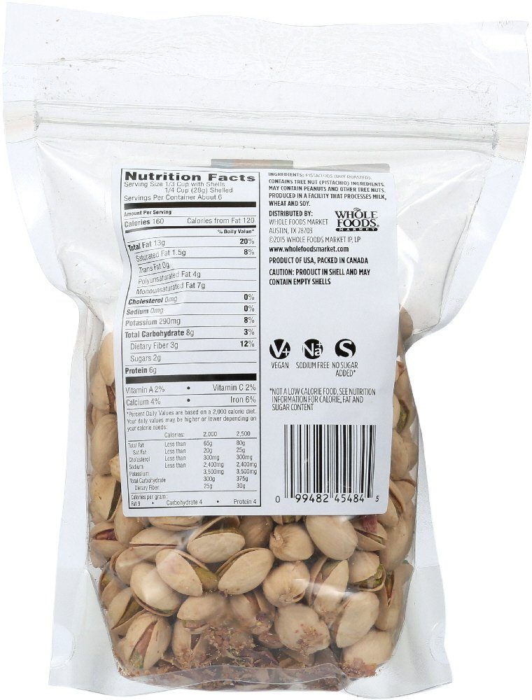 365 EVERYDAY VALUE Roasted Unsalted Pistachios, 12 OZ