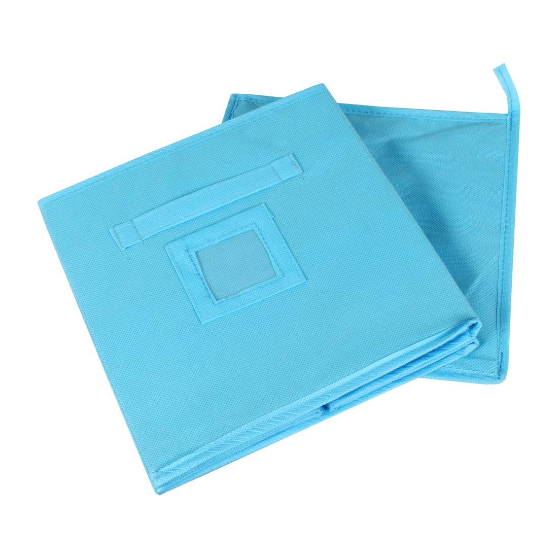 Amazon Brand - Solimo Fabric Storage Box, Medium, Set of 3, Medical Blue