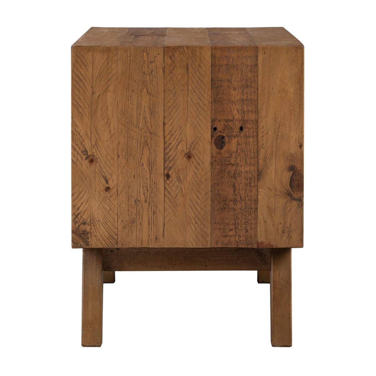 Amazon Brand - Stone & Beam Modern Farmhouse Solid Wood Nightstand with 2 Drawers, 25.5"W, Natural Finish