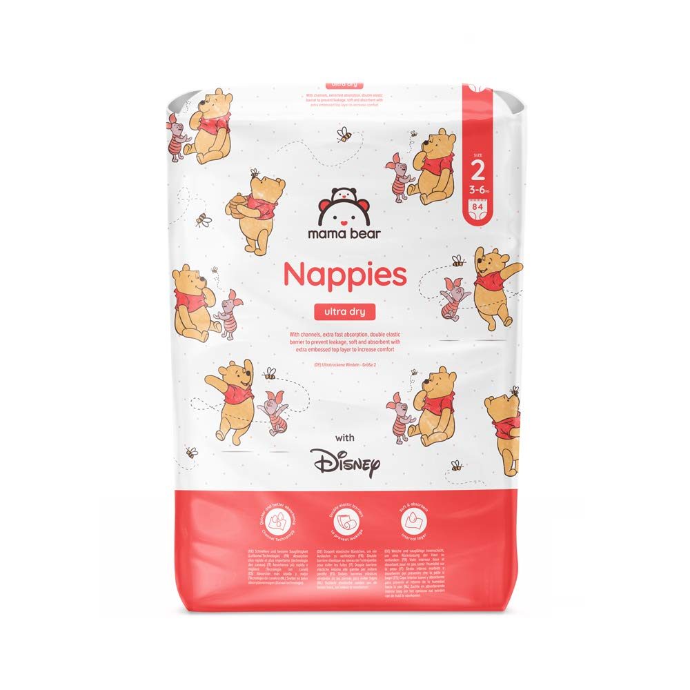 Mama Bear Disney - 168 Ultra Dry Nappies - Size 2 (3-6 kg)