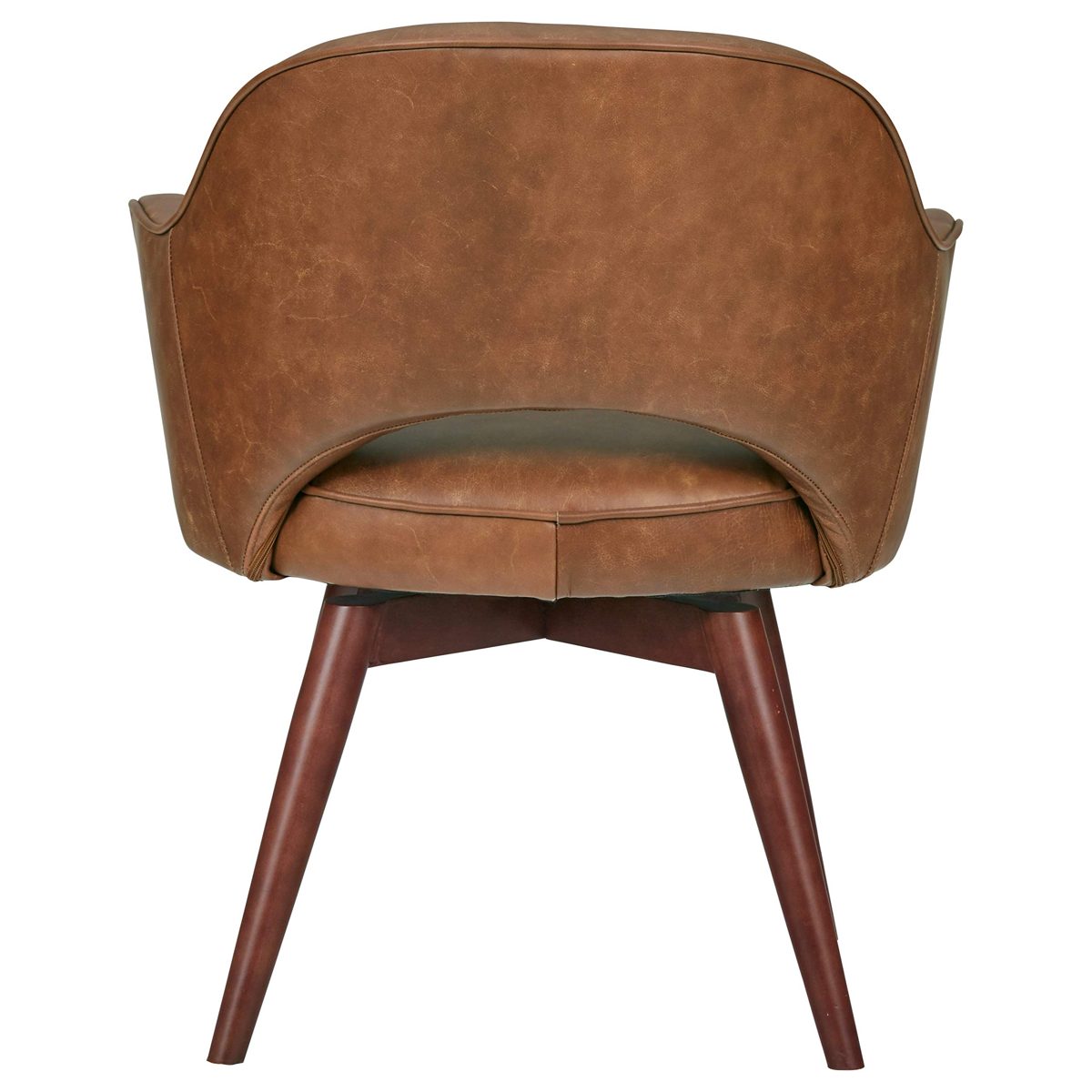 Amazon Brand – Rivet Mid-Century Bonded Leather Swivel Chair, 23.6"W, Brown
