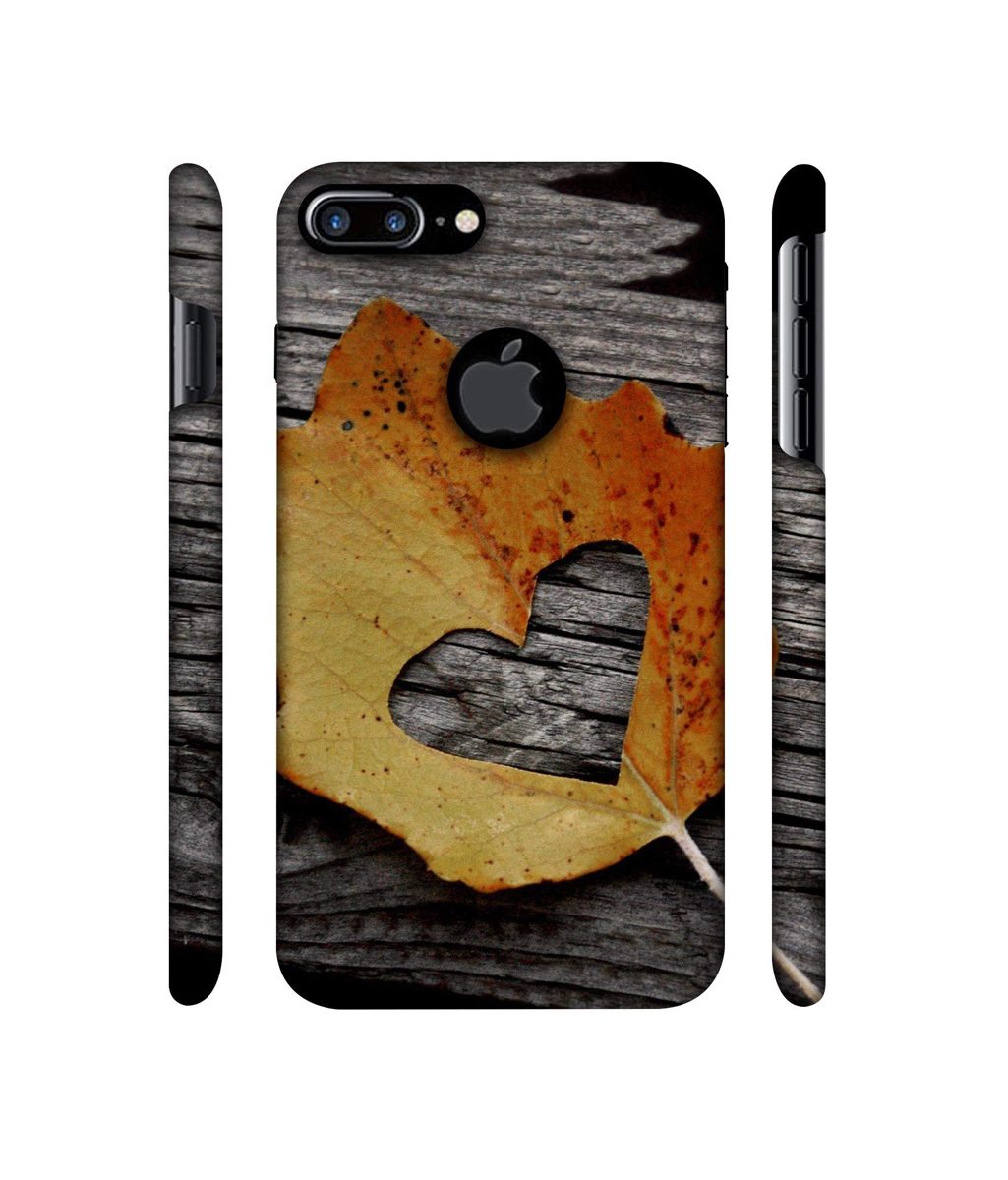 Amazon Brand - Solimo Designer Leaf with Heart Cut 3D Printed Hard Back Case Mobile Cover for Apple iPhone 7 Plus (Logo Cut)
