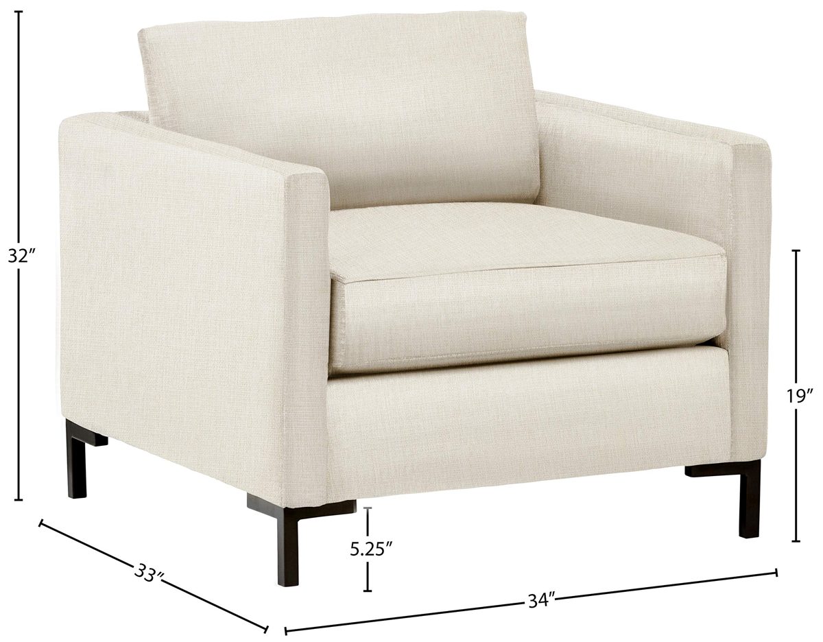 Amazon Brand – Rivet Edgewest Low Back Modern Accent Chair, 34"W, Beige