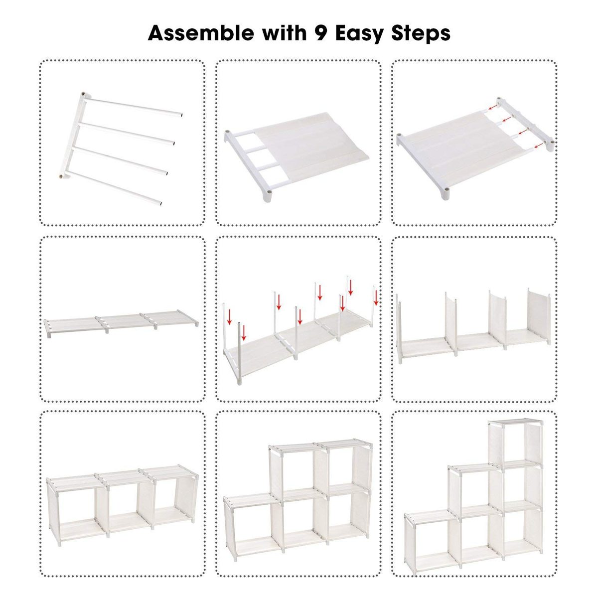 UMI. Essentials Shelving System with 6 Compartments Cube Rack Organizer for Clothes Storage System Beige