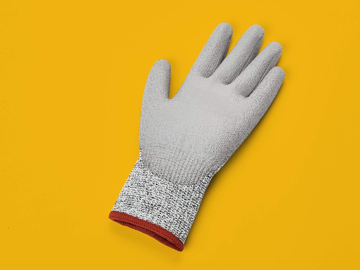 AmazonCommercial 13G HPPE & PU Coated Gloves (Salt & Pepper/Grey), Size S, 12 Pairs