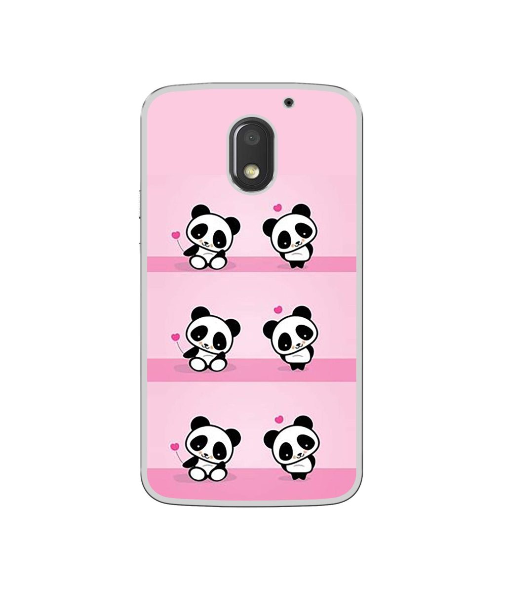 Amazon Brand - Solimo Designer Panda Pattern UV Printed Soft Back Case Mobile Cover for Motorola Moto E3 Power