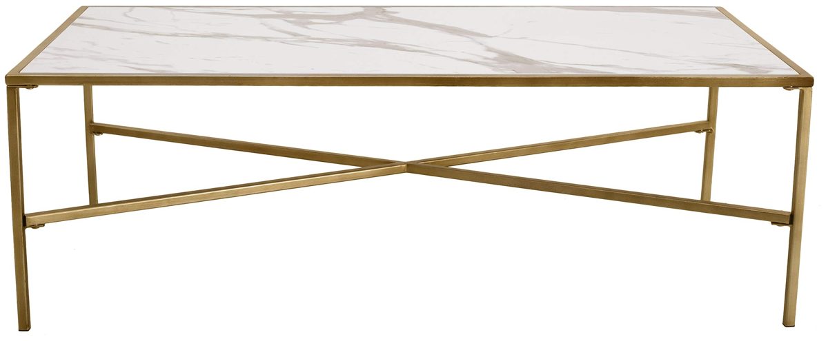 Amazon Brand – Ravenna Home Parker Coffee Table, 47.2"W, Marble &amp; Gold