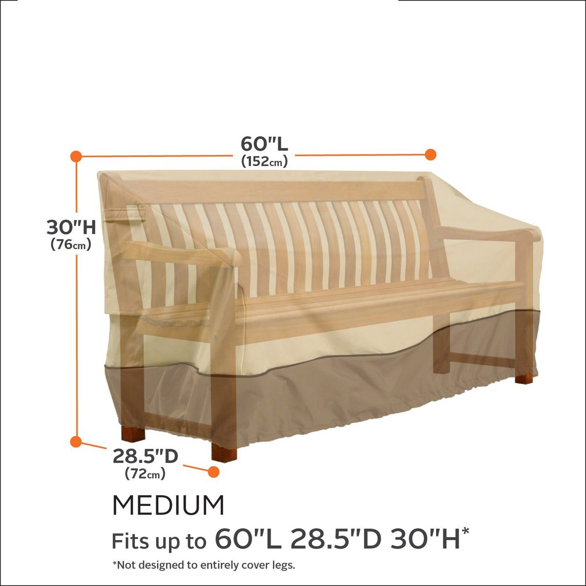 Classic Accessories Veranda Garden Sofa Cover, m, khaki