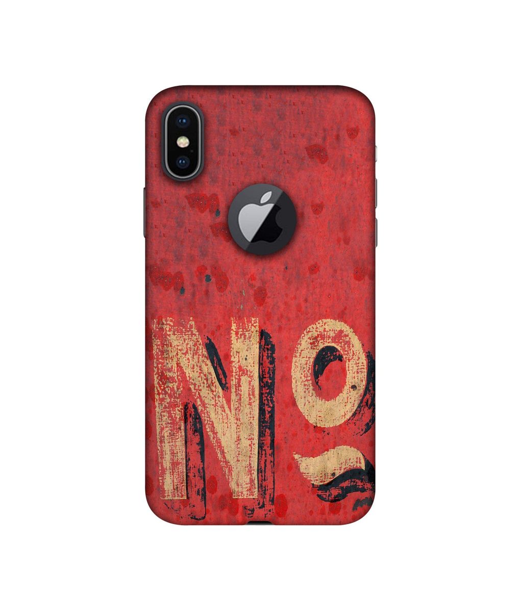 Amazon Brand - Solimo Designer No 3D Printed Hard Back Case Mobile Cover for Apple iPhone X (Logo Cut)