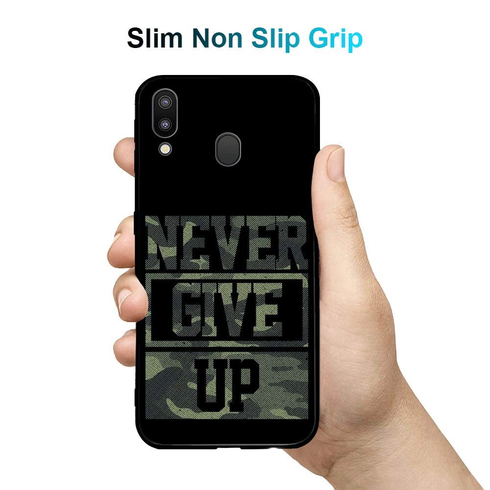 Amazon Brand - Solimo Designer Never Give Up Printed Hard Back Case Mobile Cover for Samsung Galaxy M20